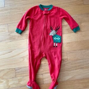 Carter's Red and Green Reindeer Footie